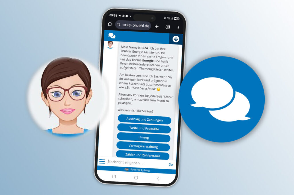Grafik Chatbot Bea auf dem Smartphone