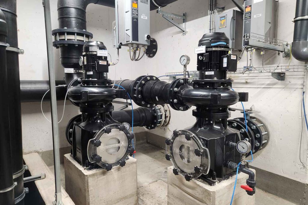 2 große schwarze Pumpe