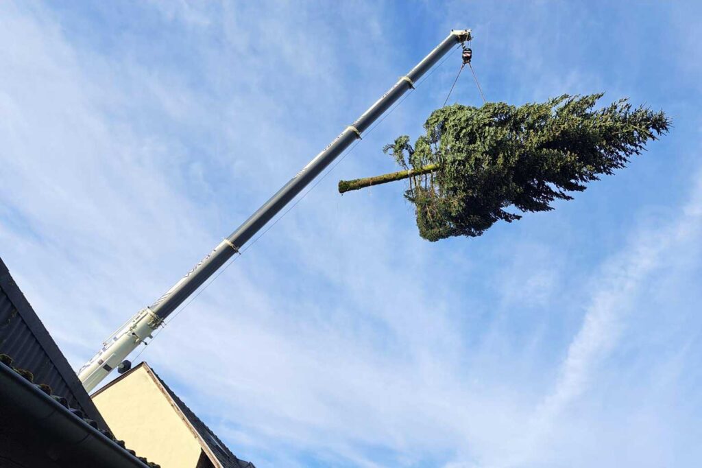 Weihnachtsbaum in der Luft